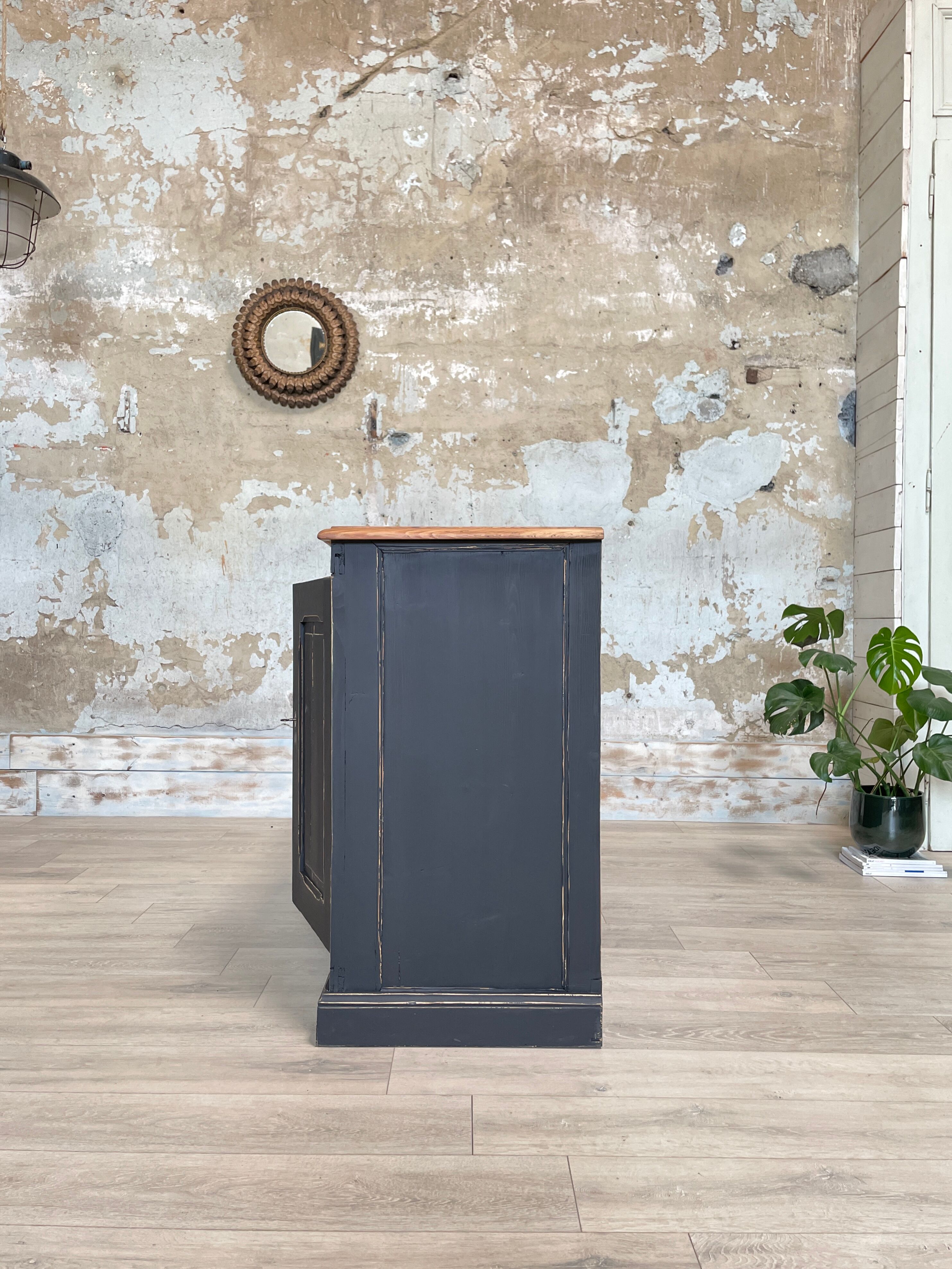 Craft furniture in patinated fir, circa 1950.