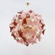 Italian Sputnik Chandelier in Pink and Ruby Murano Glass and Brass