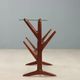 Vintage magazine rack in beech, glass and brass, Italian design from the 1950s.