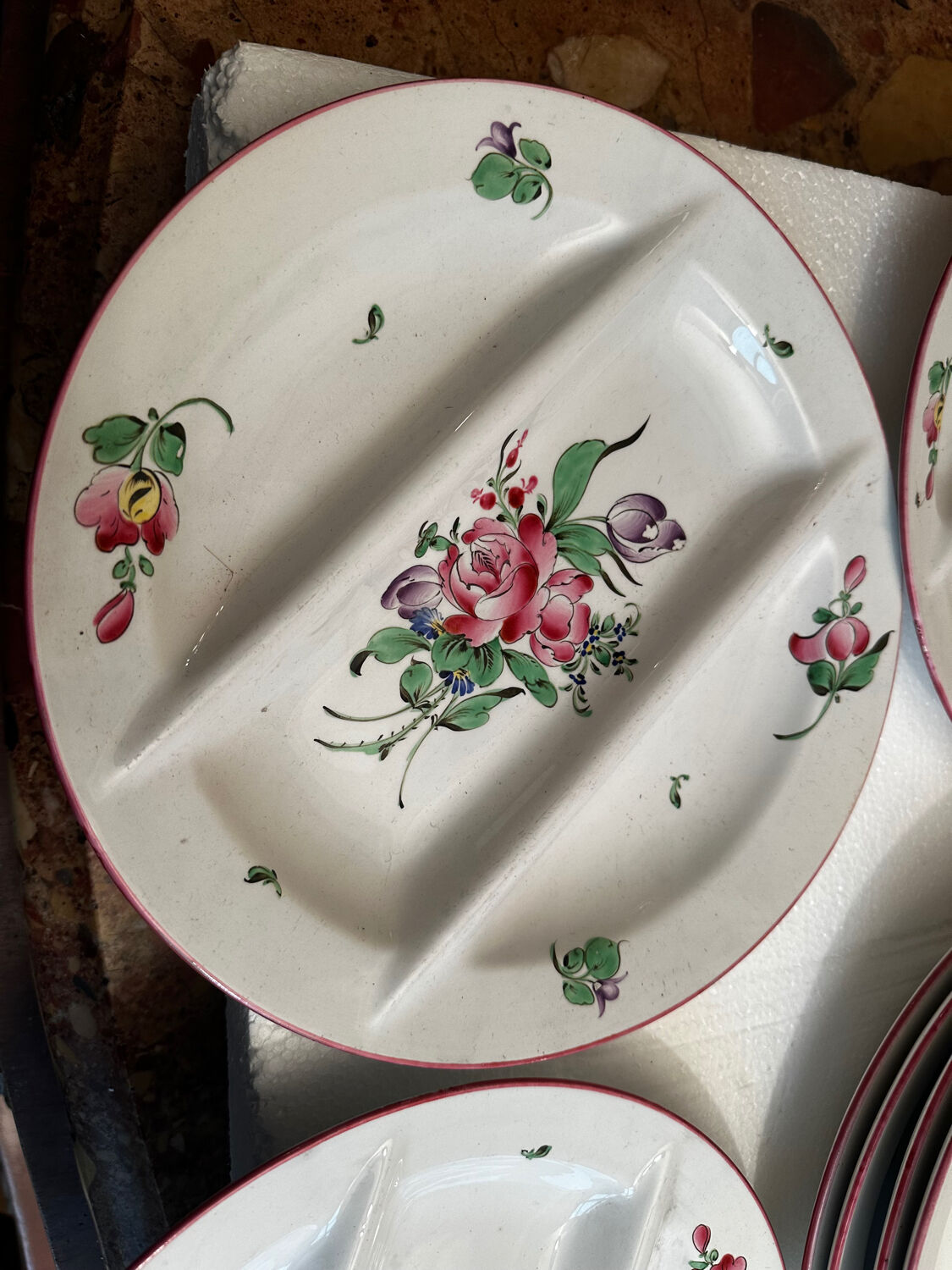 6 asparagus plates Luneville early 20th century