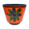 Vintage ceramic Flower Pot orange