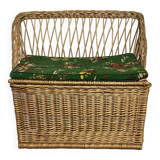 Vintage rattan chest bench