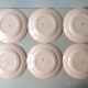 set of 6 plates ceramic pink powder FF France
