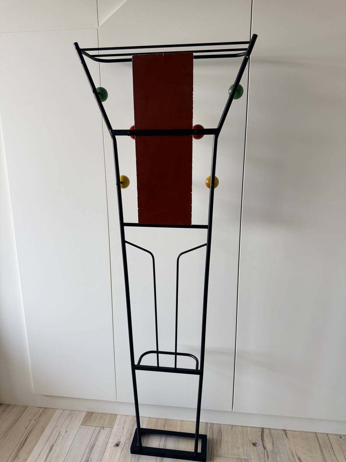 Coat rack, vintage cloakroom with mirror
