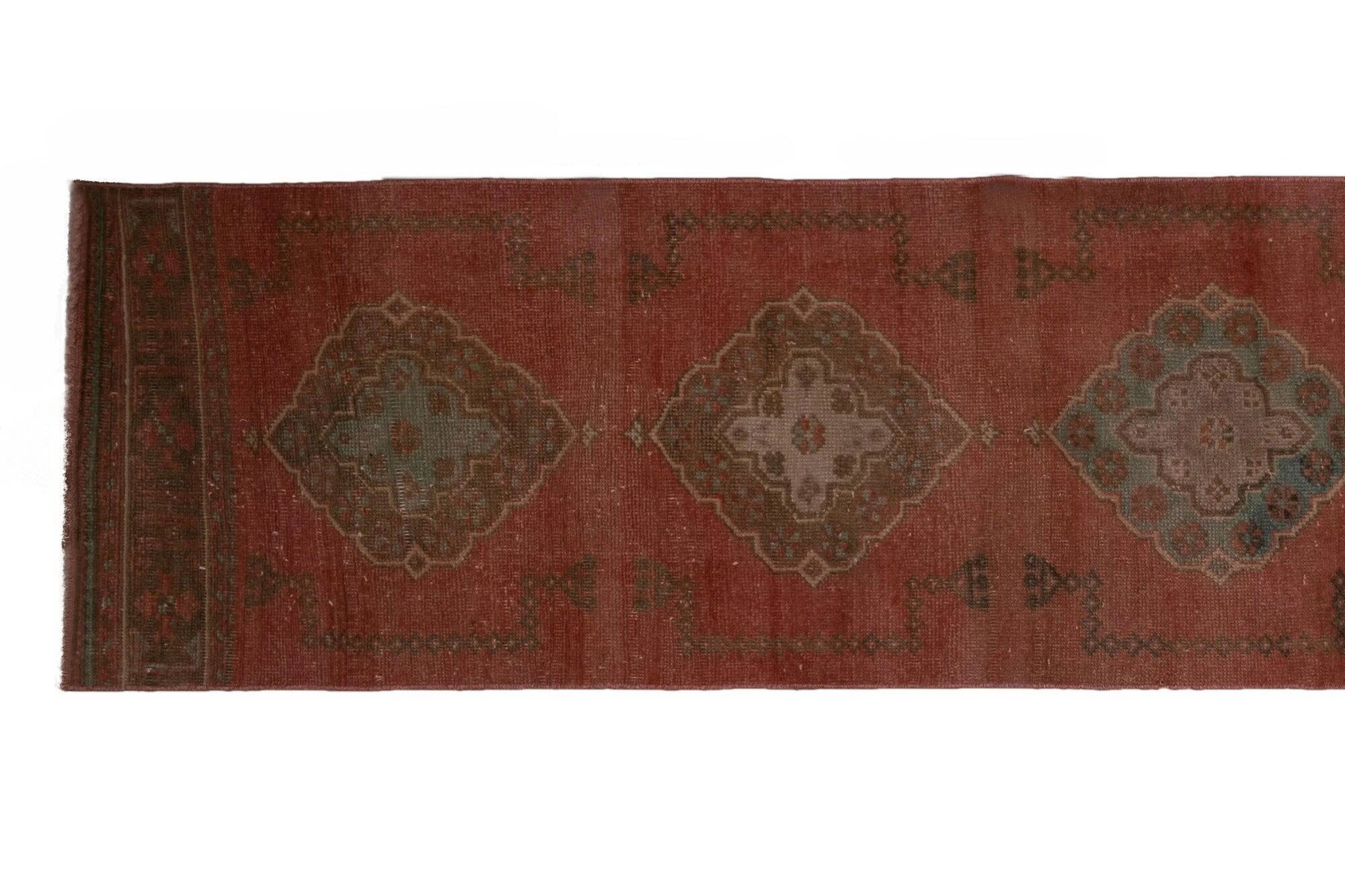 Vintage Turkish hallway rug 77x345 cm