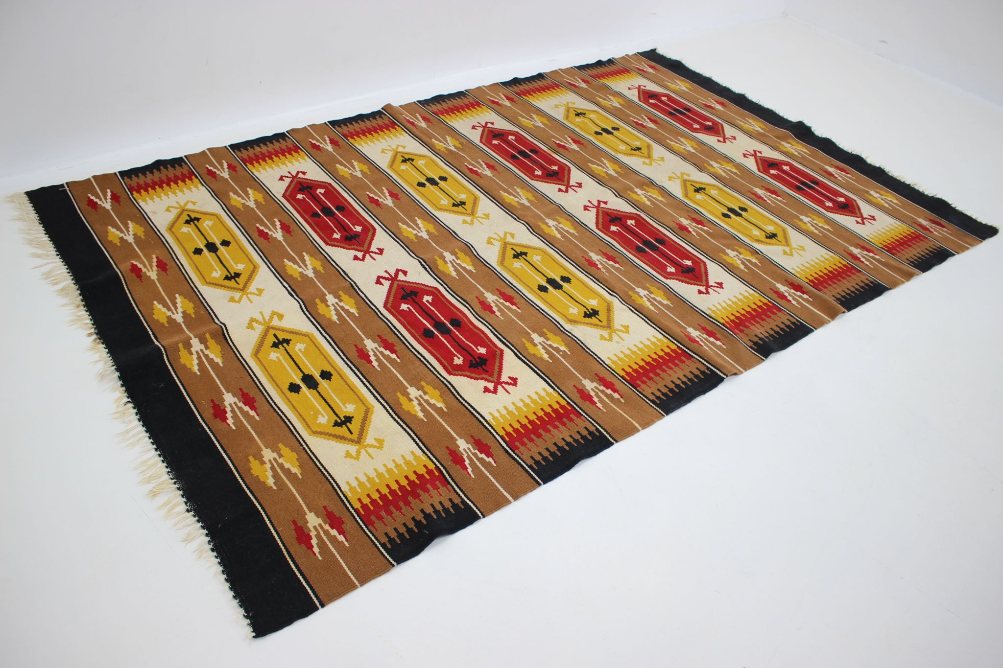 1960s Wool Kilim Carpet, Czechoslovakia
