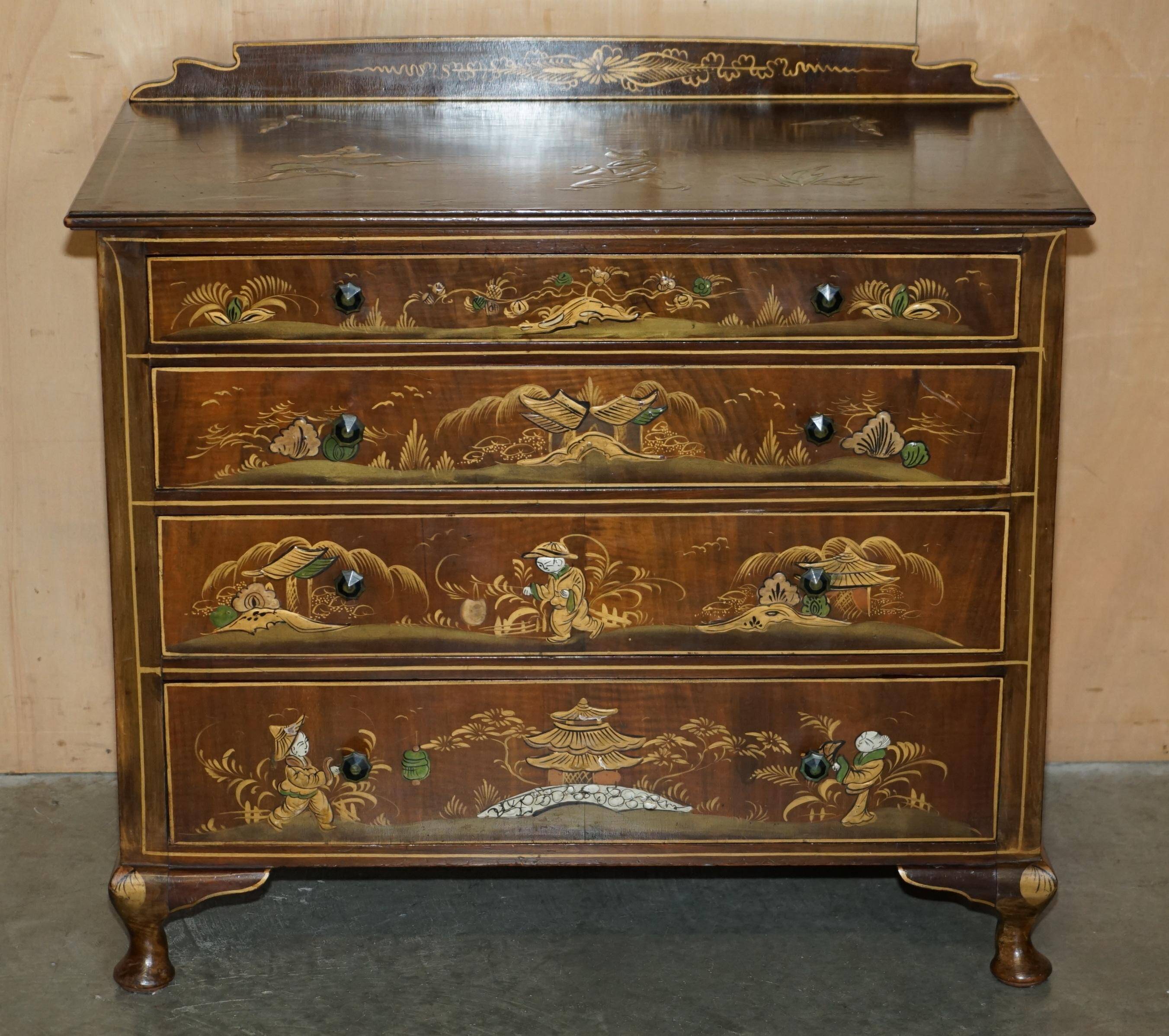 Edwardian chinoiserie commode hand-painted, 1910