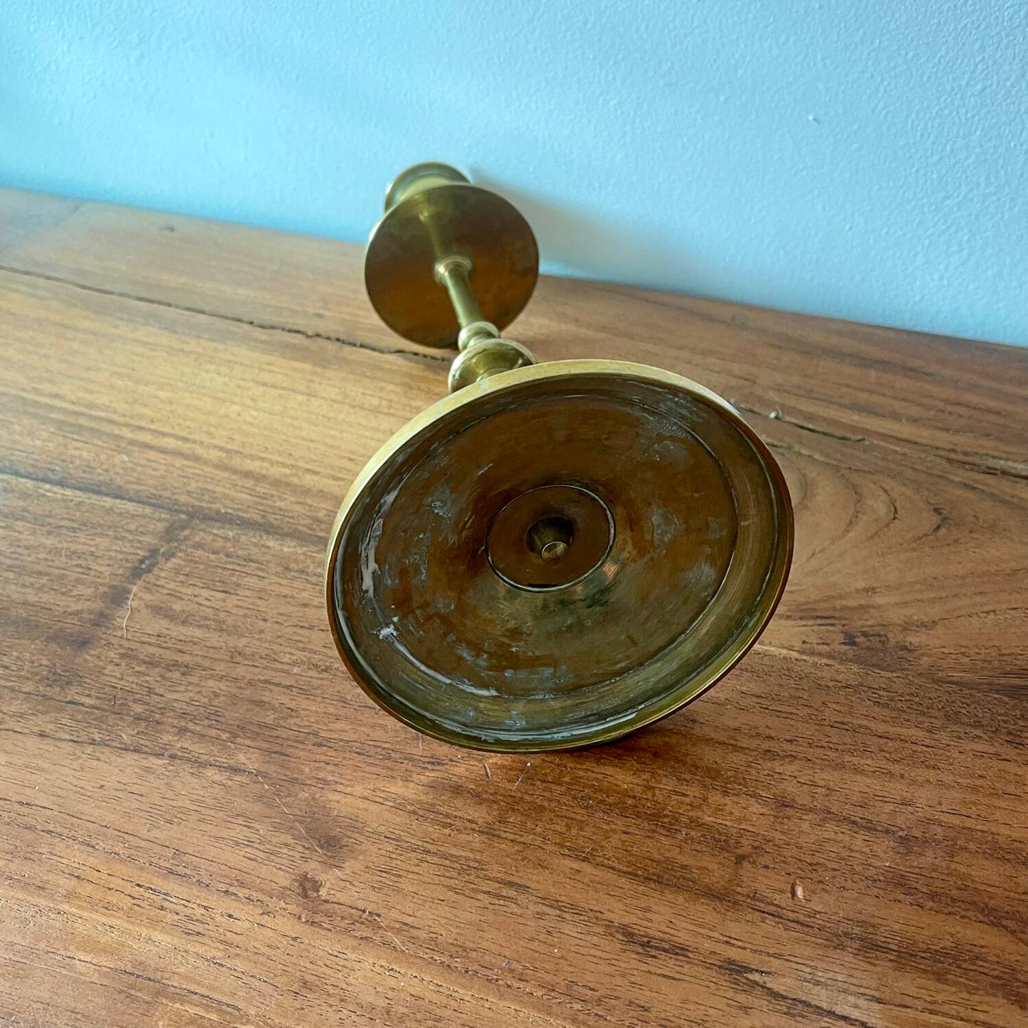 Engraved brass candle holder