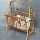 Vintage 1960s rattan magazine rack