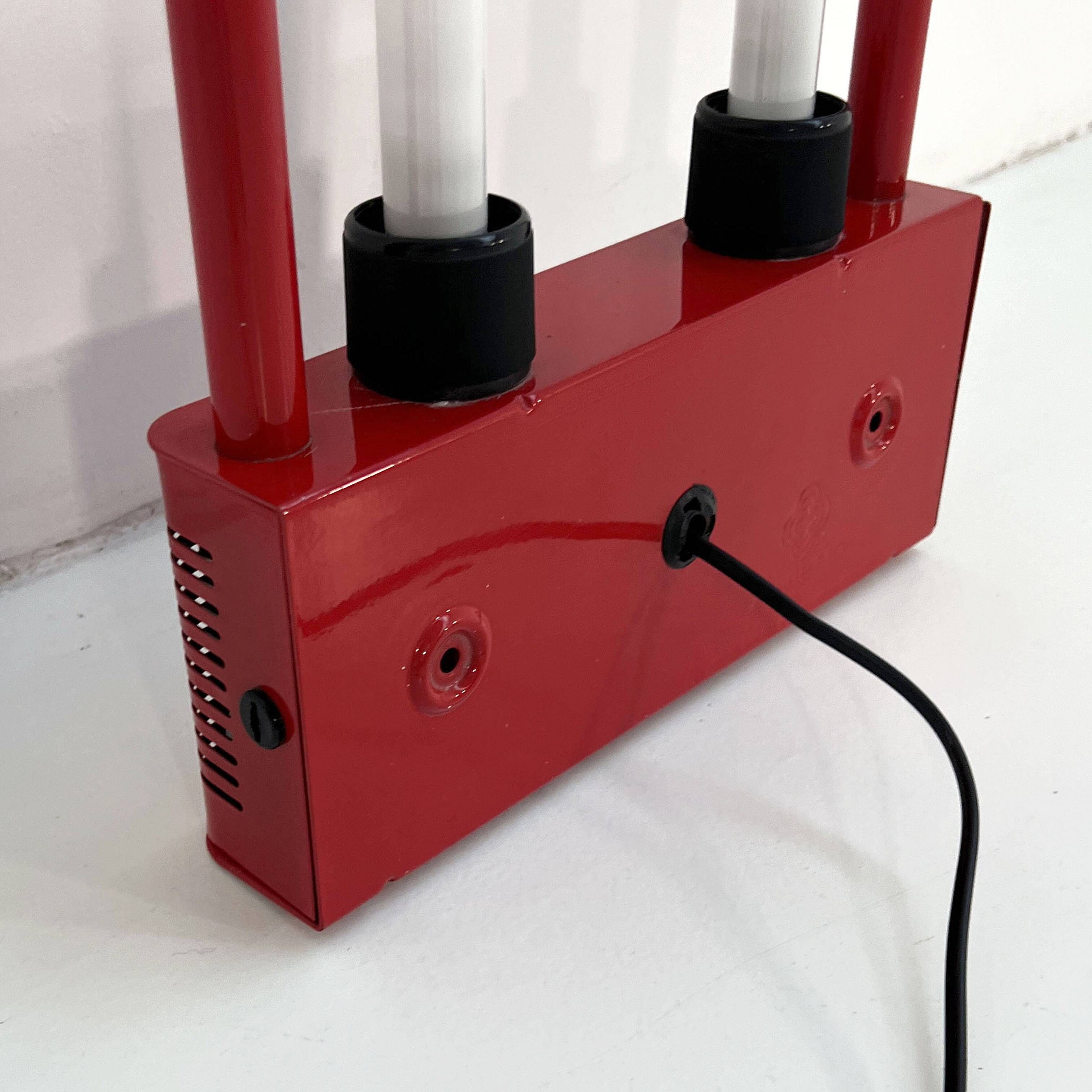Red floor lamp by Gian N. Gigante for Zerbetto, 1980