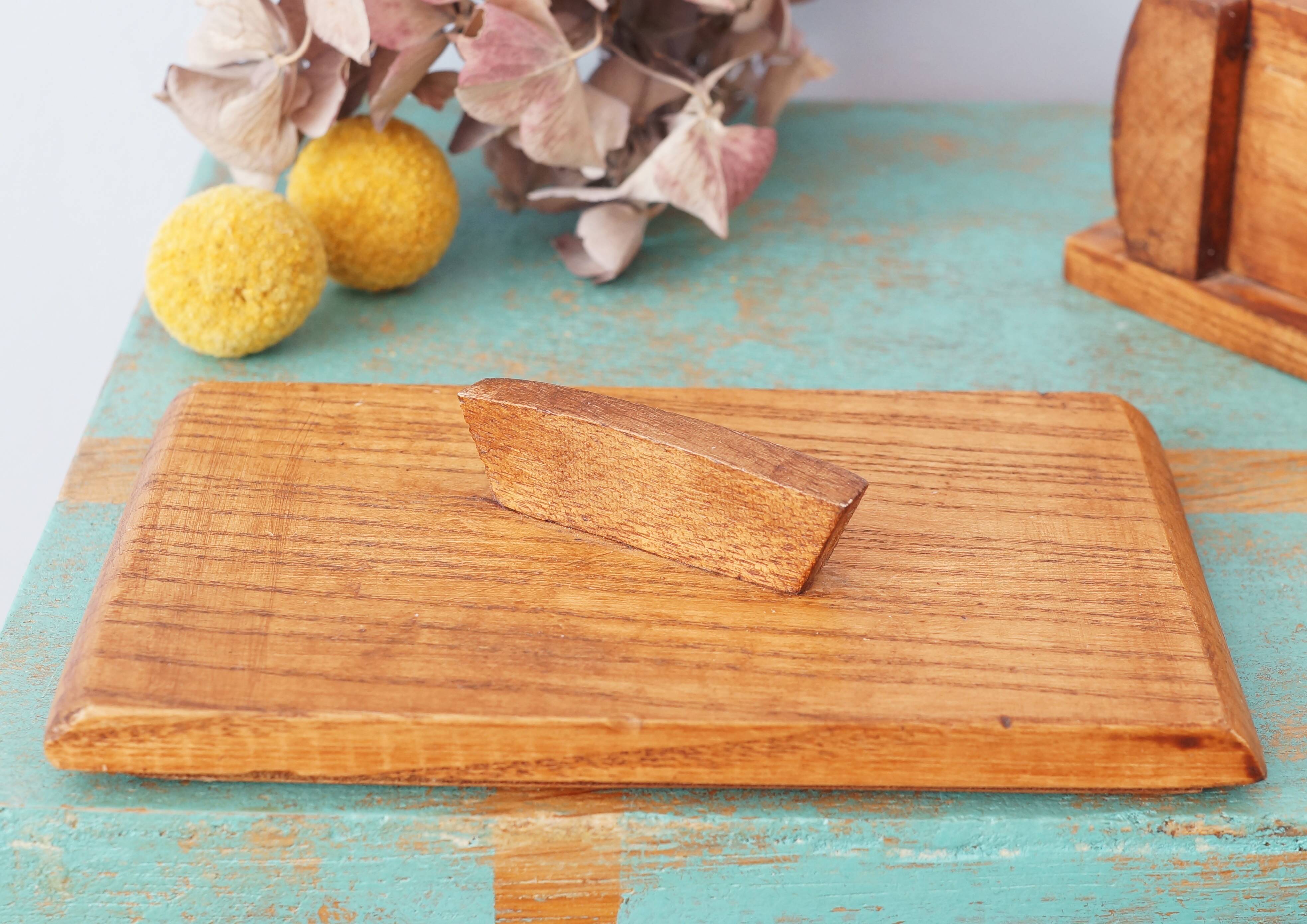 Handcrafted wooden box in art deco style, vintage
