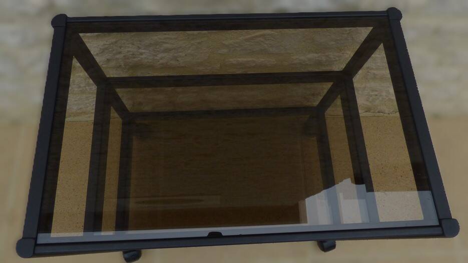 Erard design brand modern serving table with glass shelves and aluminum structure