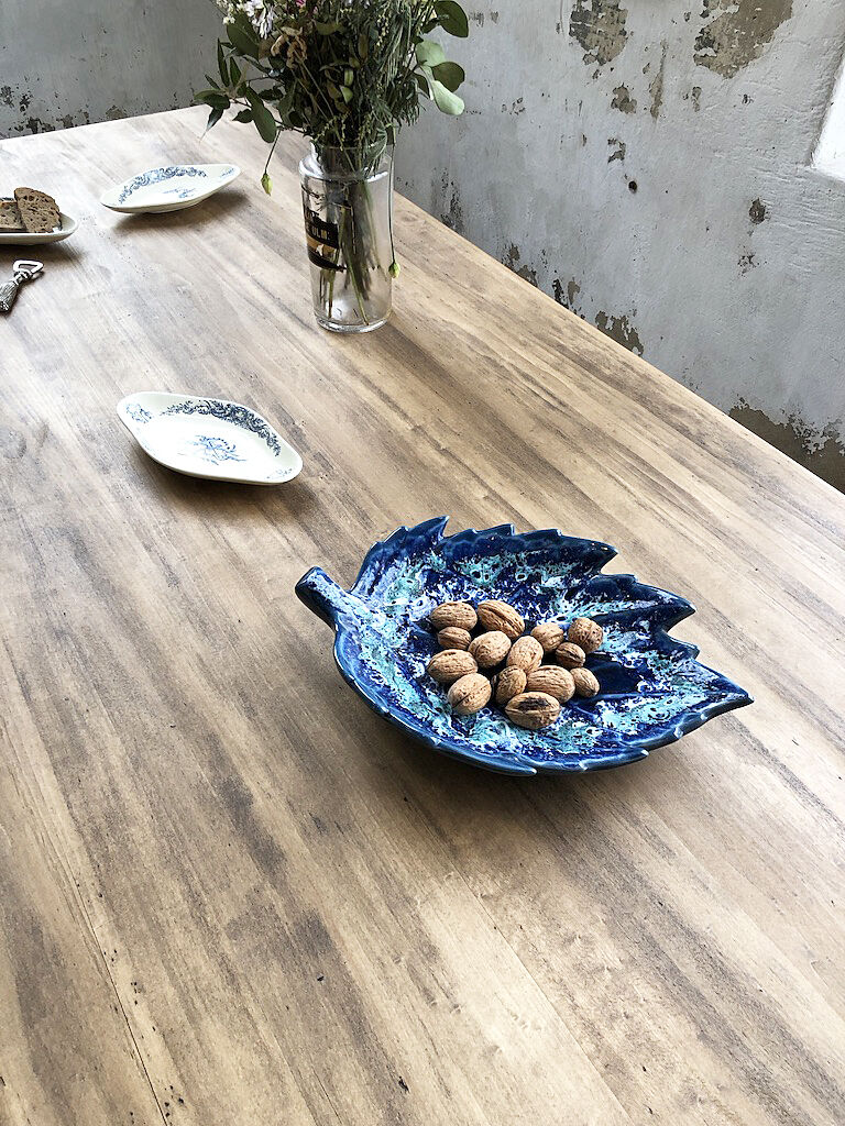 Vallauris blue ceramic sheet dish