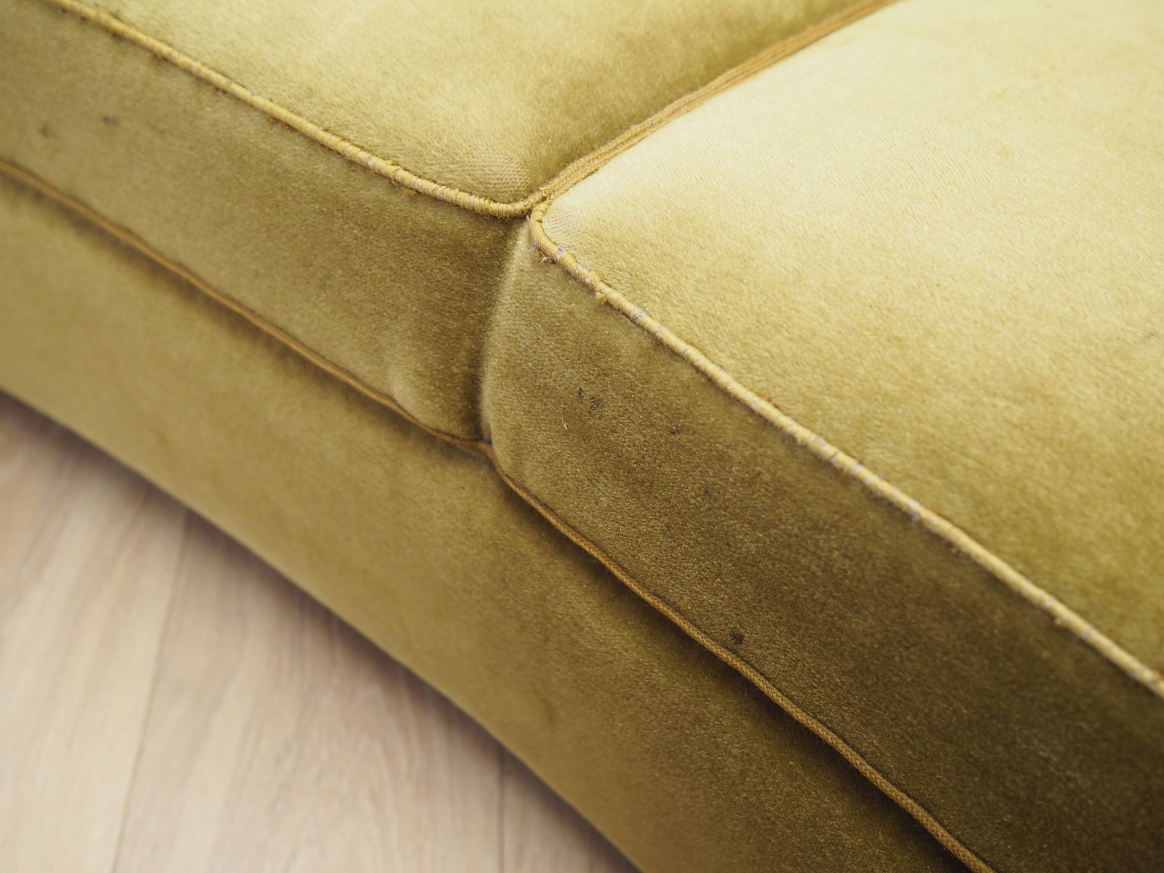 Green velour sofa, Danish design, 1960s, production: Denmark