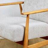 Armchair 'Lis', 1970s, beige light wood, design by Henryk Lis