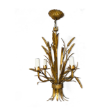 Chandelier ears of wheat in gilded metal, circa 1960