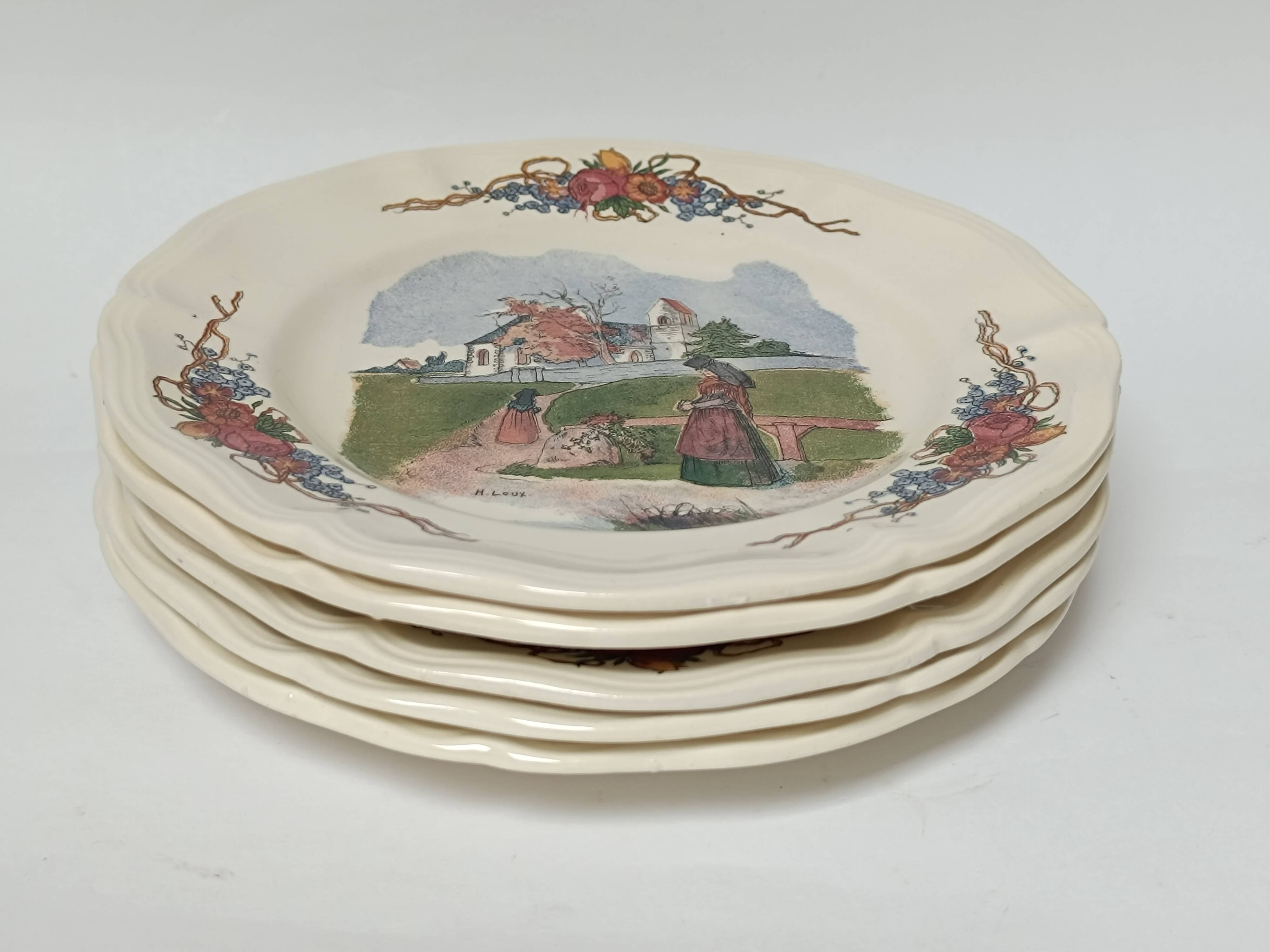 Assiettes à dessert Sarreguemines Obernai