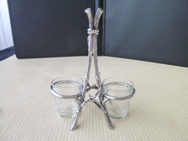 Saleron double en métal argenté Christofle   Art Nouveau