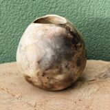 Egg vase, raku, signed Arsène