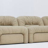 Canapé modulaire incurvé italien vintage des années 1970, ensemble de 5