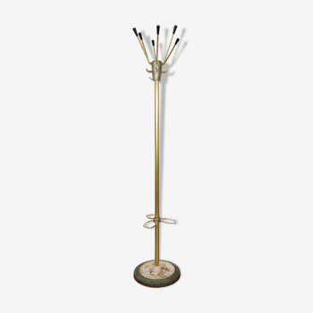 Coat rack 50s in brass, metal and cast iron