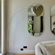 Very large curved floor lamp in chrome metal - 1970.