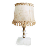 Vintage 70s French fringed wall lights and lamp