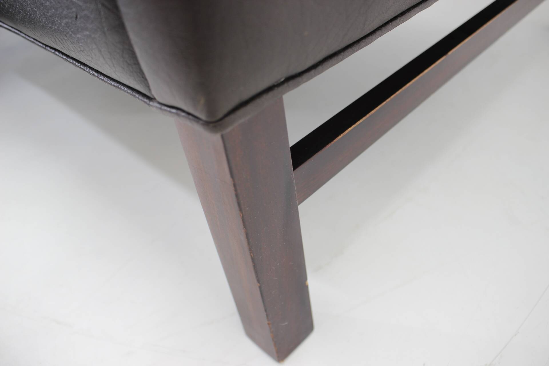 1970s danish 2-seater sofa in dark brown leather