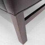 1970s danish 2-seater sofa in dark brown leather