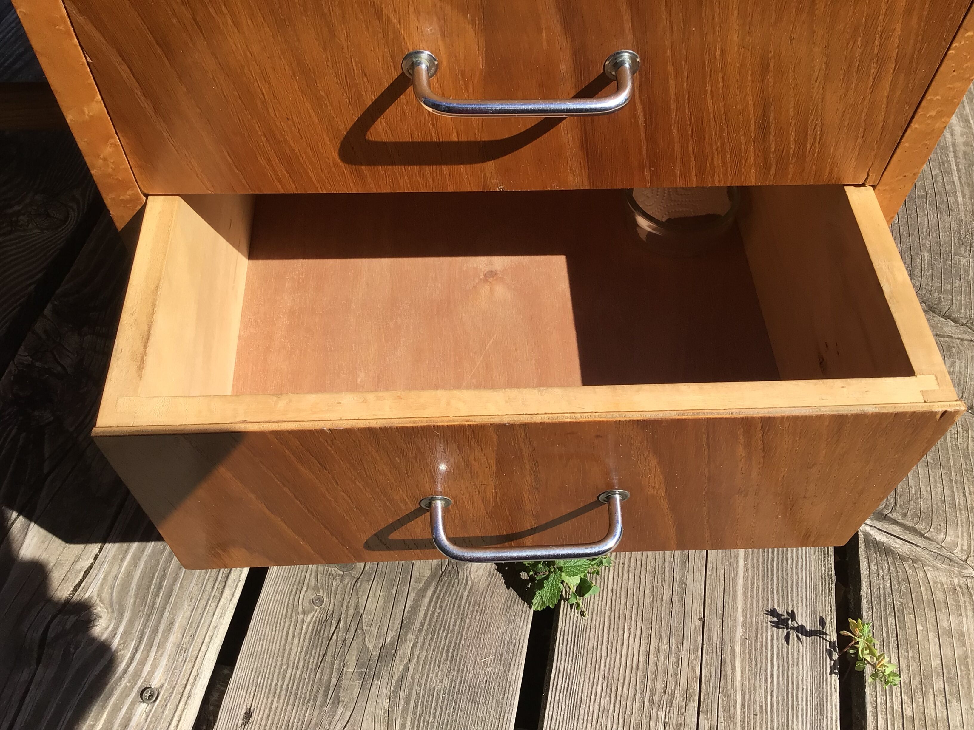 Compact desk wood veneer 50s