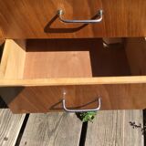 Compact desk wood veneer 50s