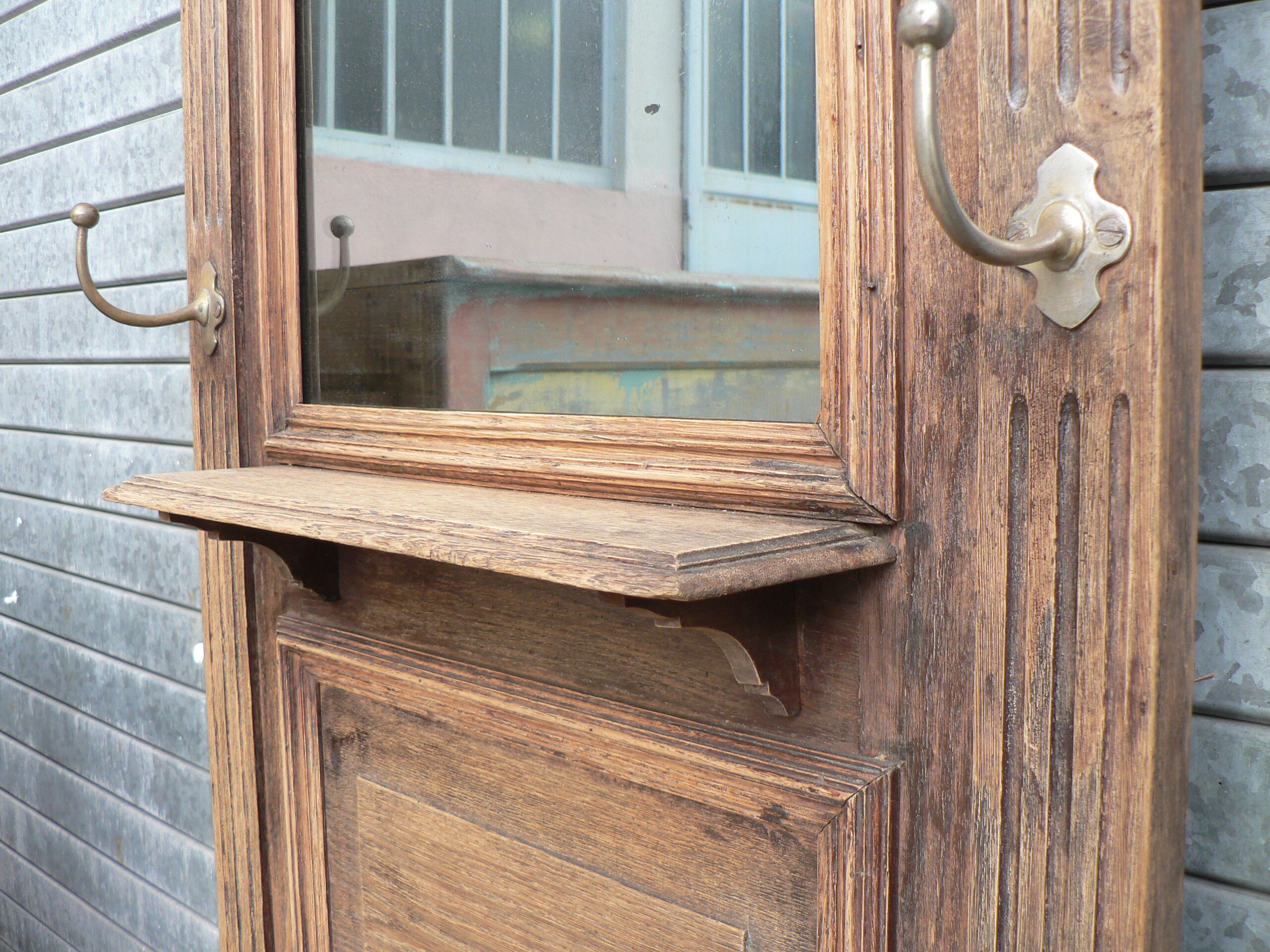 Coat rack wall mirror