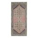 Vintage Turkish Oushak handmade wool cotton pink runner rug 117x254