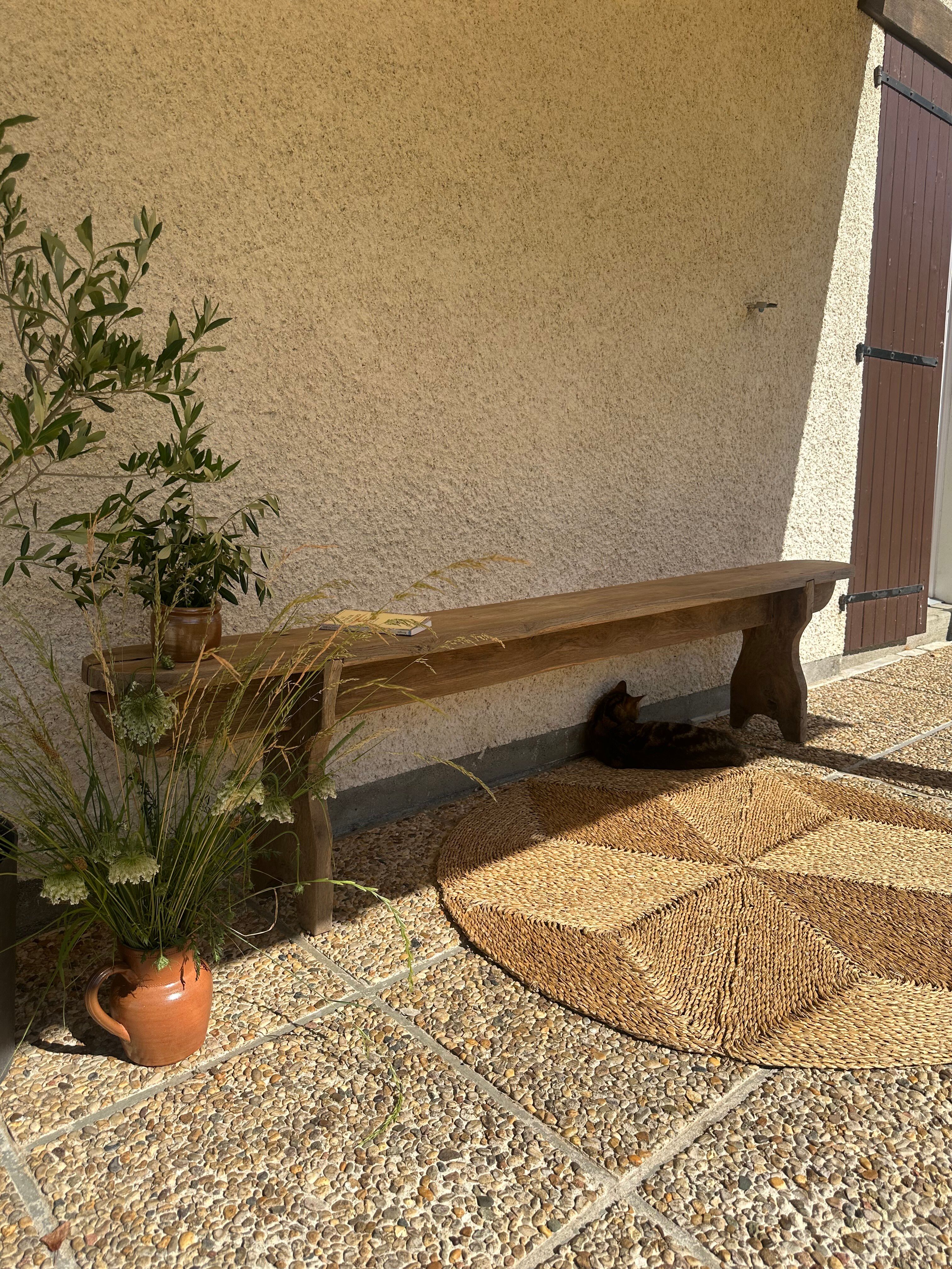 Old oak farmhouse bench measuring 230 cm