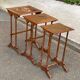 3 nesting tables in Art Nouveau style, made of solid wood and marquetry from the 19th century.