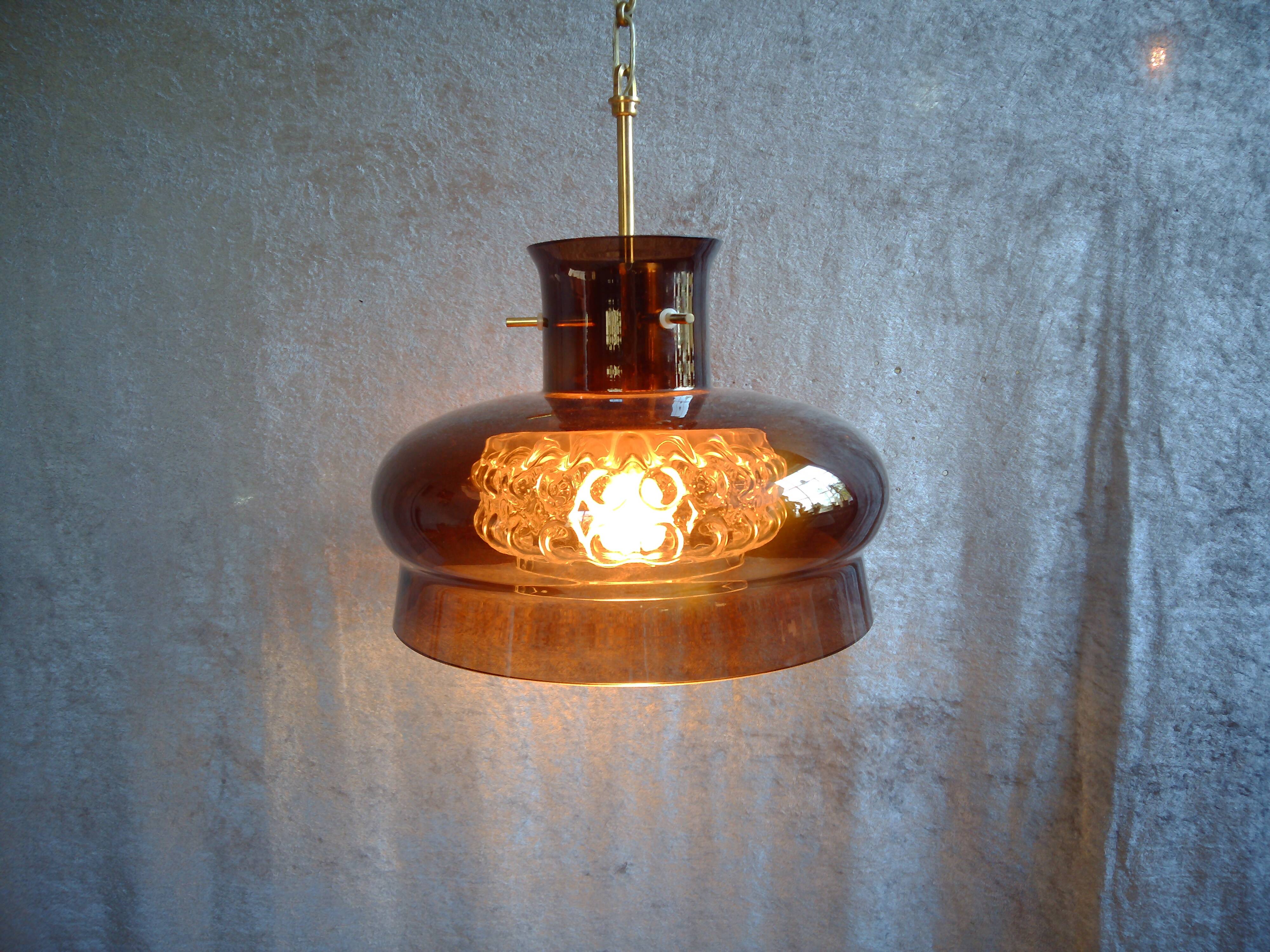 Neptun hanging lamp by Carl Fagerlund for Orrefors 1960