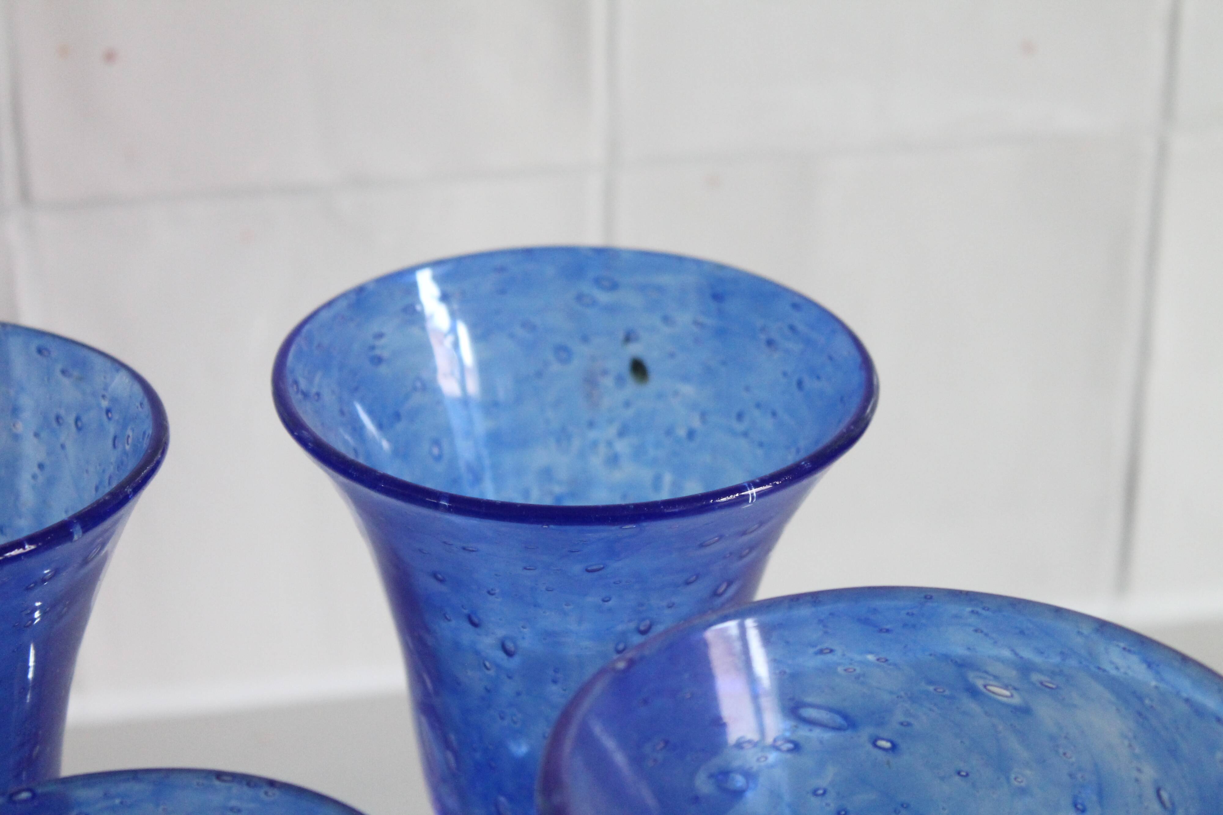 Blue glass from the Biot glassworks Traditional line