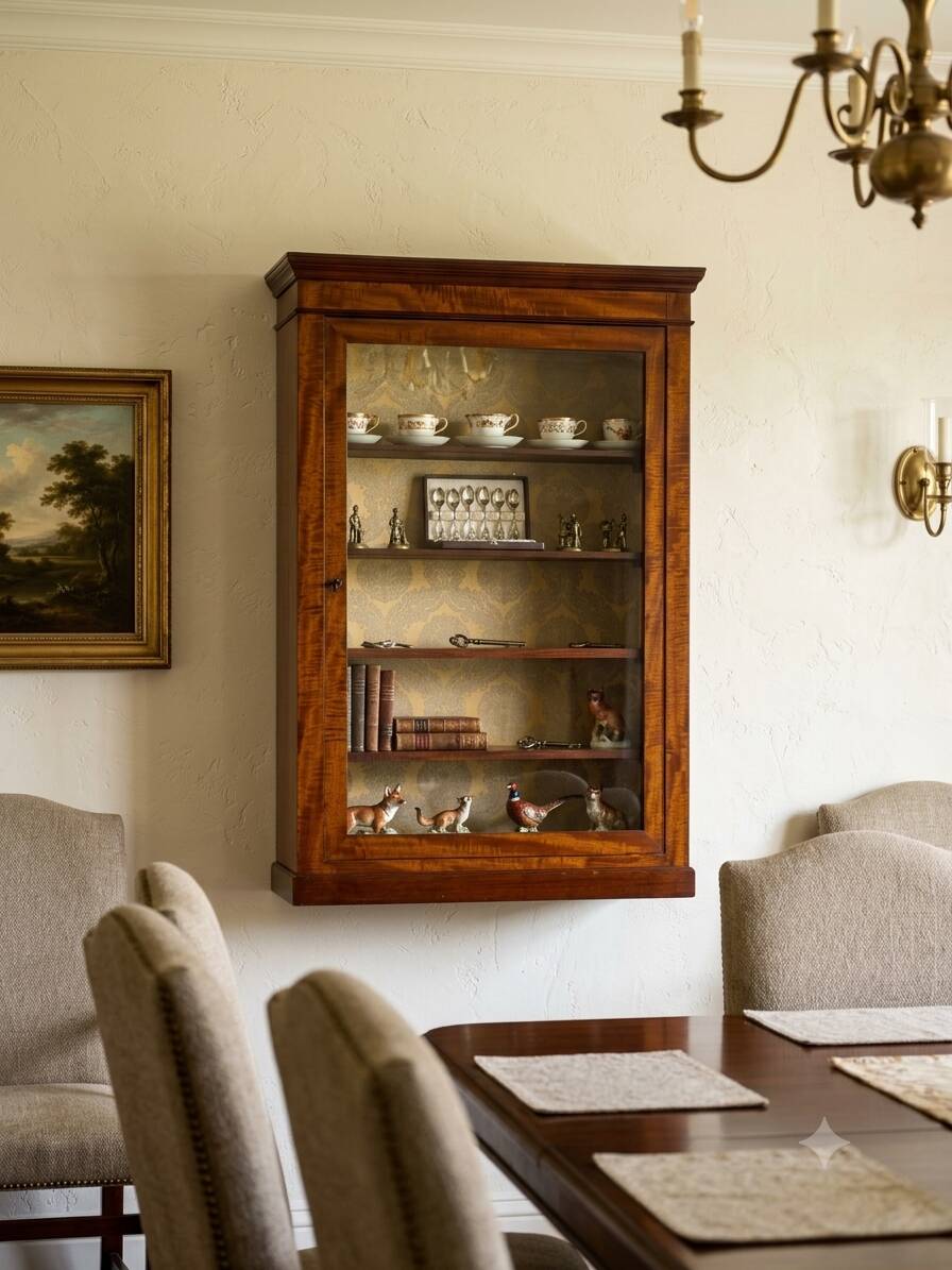 Late 19th century mahogany shop display cabinet.