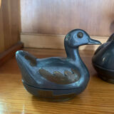 Jewelry box / vintage brass and pewter duck