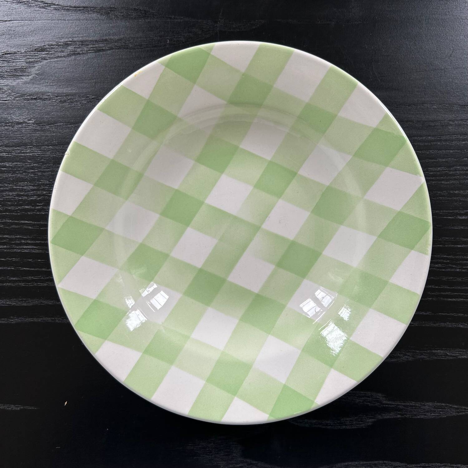 Pale green checkered plate