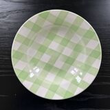 Assiette à carreaux vert pâle