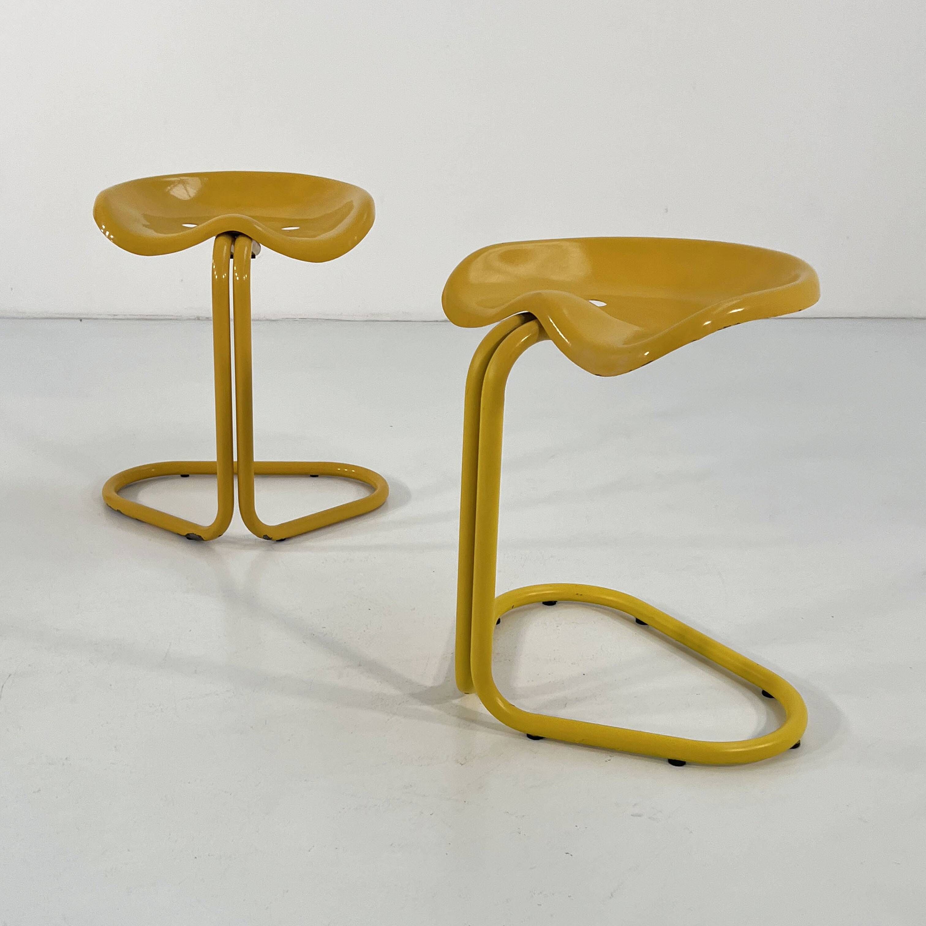 Yellow Tractor Stool by Rodney Kinsman for Bieffeplast, 1970