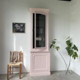 Vitrine haute rose poudrée