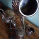 Victor Saglier - Tea & coffee service - Art Nouveau - corrugated silver metal