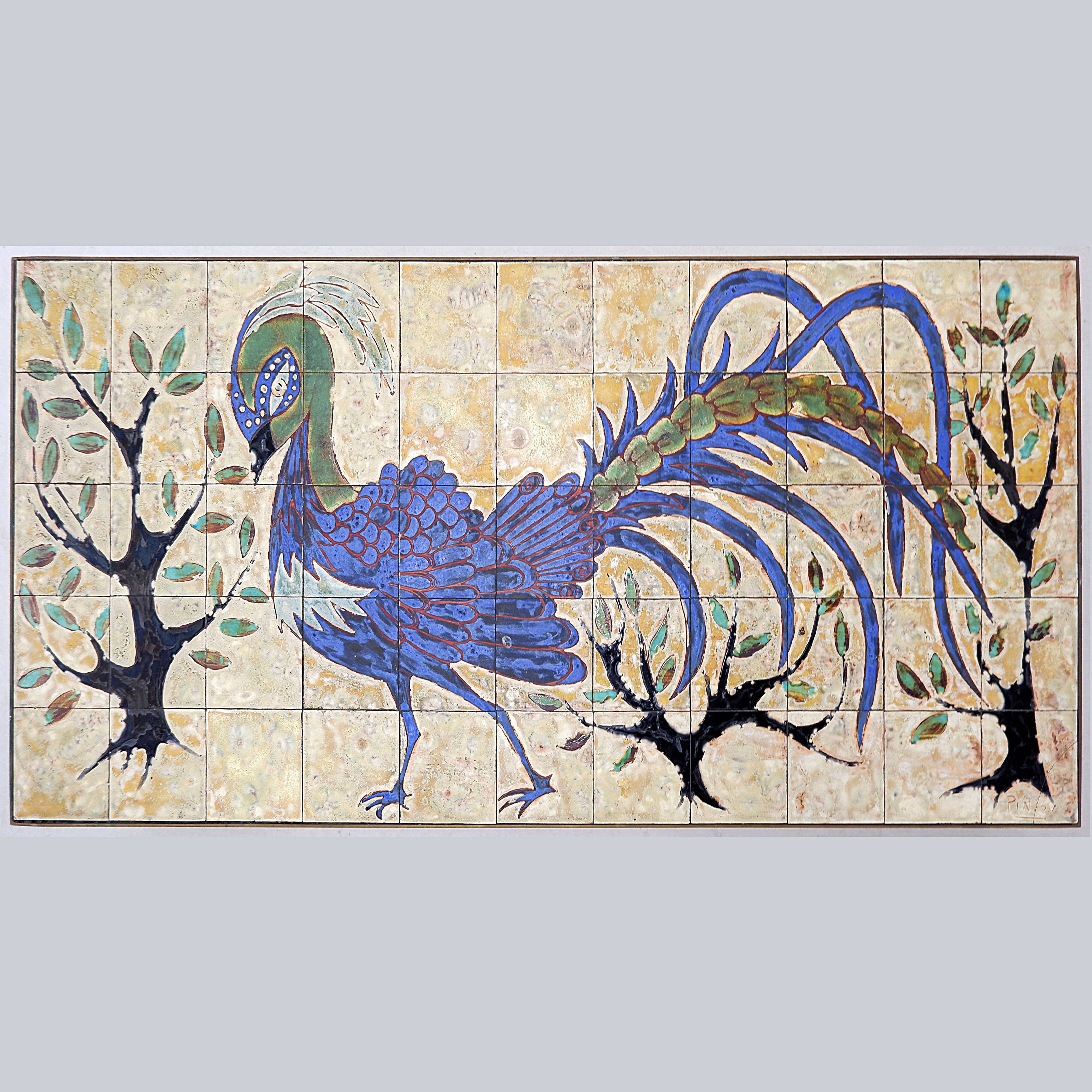 Coffee table with ceramics by Charles Emile Pinson, circa 1958.