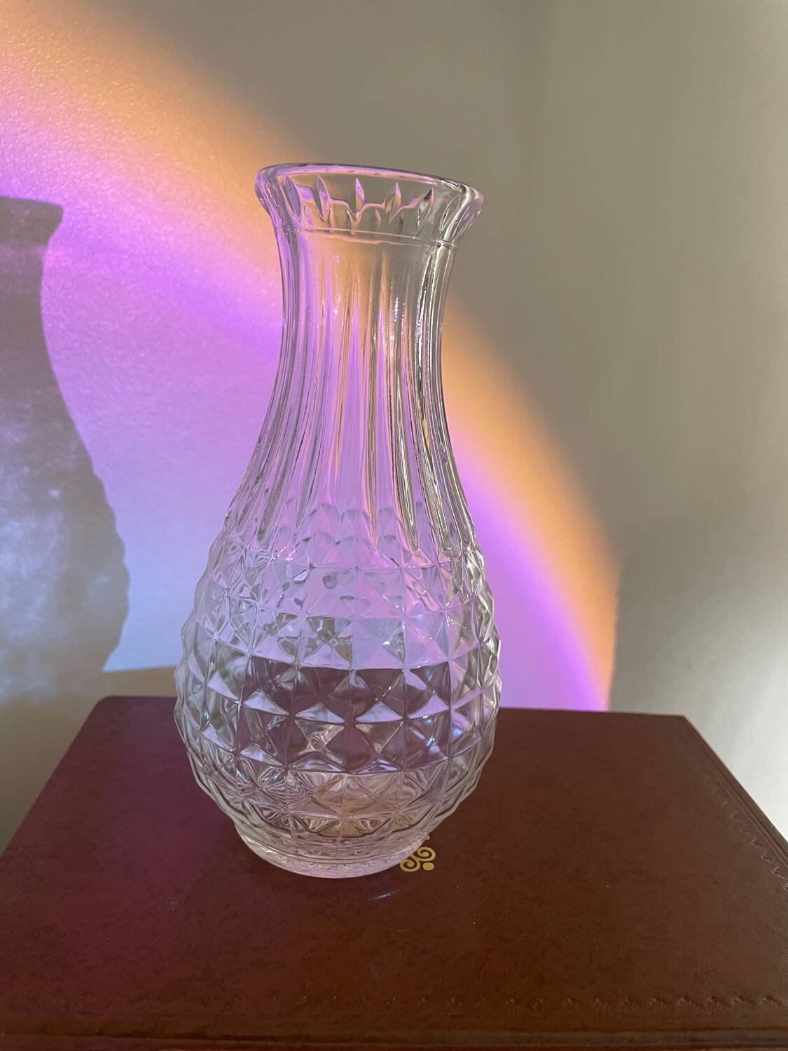 Beveled glass soliflore vase