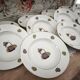 Lot de 11 assiettes creuses Limoges France décor panier d'hortensias