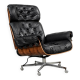 Vintage Mid-Century Modern Swiss Leather Lounge Chair from Giroflex