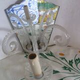 Pair of venice twisted glass wall lights 1 light on mirror background 50's