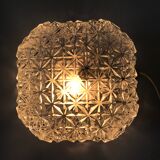Square ceiling light in chiseled glass